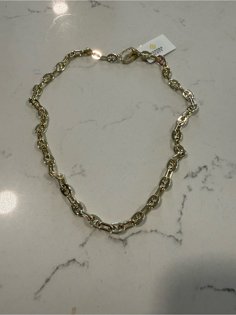Kendra Scott Polished Gold ELISA TOGGLE Link Necklace